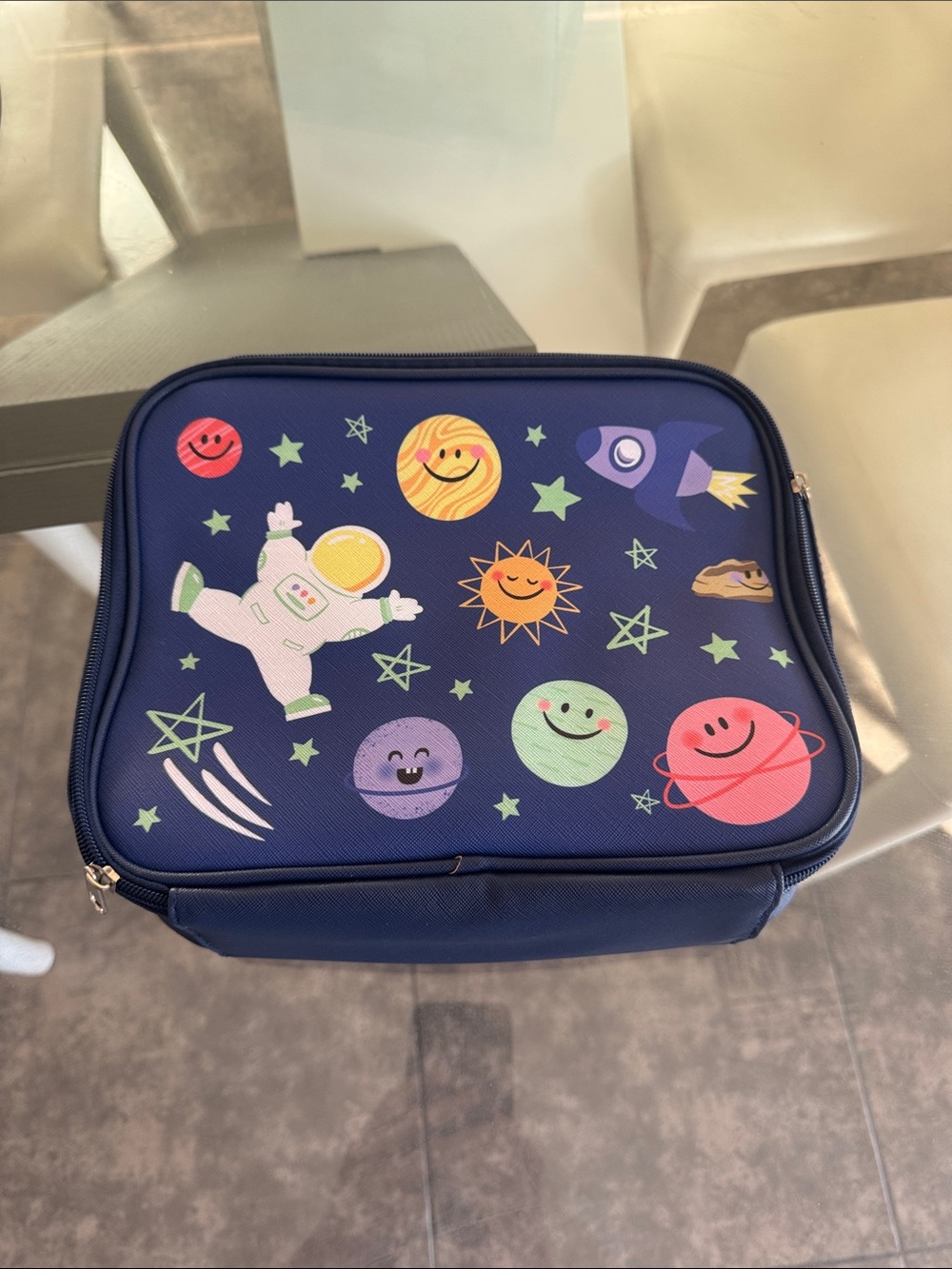 Kids Space-Themed Lunch Bag - Navy Blue